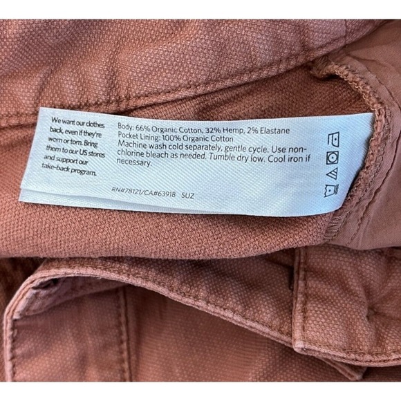 EILEEN FISHER Lantern Crop Pants Sz 10 Petite Organic Cotton Hemp Capri‎ Clay - Picture 4 of 8